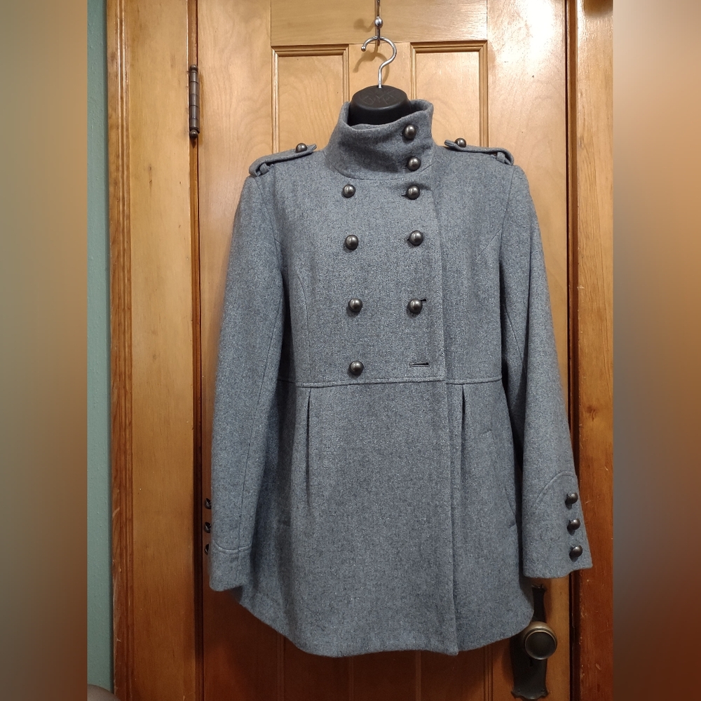 Ruff Hewn Wool Blend Grey Coat Size M
